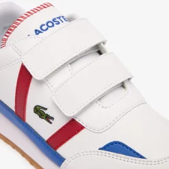 Lacoste Childrens Partner Trainers in White red