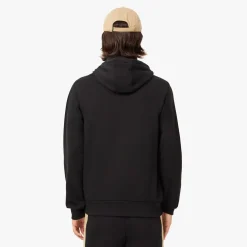 Lacoste Colour-Block Fleece Hoodie in Black