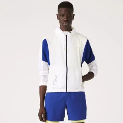 Lacoste Colour-Block Windbreaker Jacket in White