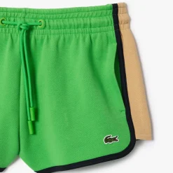 Lacoste Contrast Panel Piqué Shorts in Green