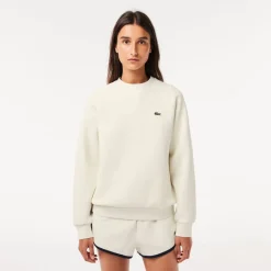 Lacoste Crew Neck Double Sided Piqué Jogger Sweatshirt in White