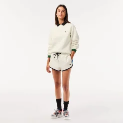 Lacoste Crew Neck Double Sided Piqué Jogger Sweatshirt in White