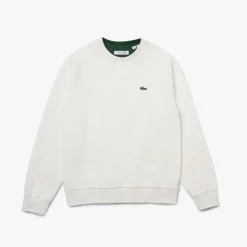Lacoste Crew Neck Double Sided Piqué Jogger Sweatshirt in White