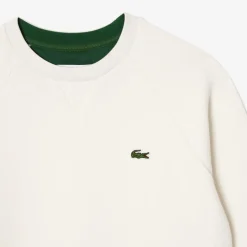 Lacoste Crew Neck Double Sided Piqué Jogger Sweatshirt in White