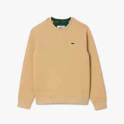 Lacoste Crew Neck Piqué Sweatshirt in Beige