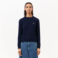 Lacoste Crew Neck Regular Fit Sweater in Blue
