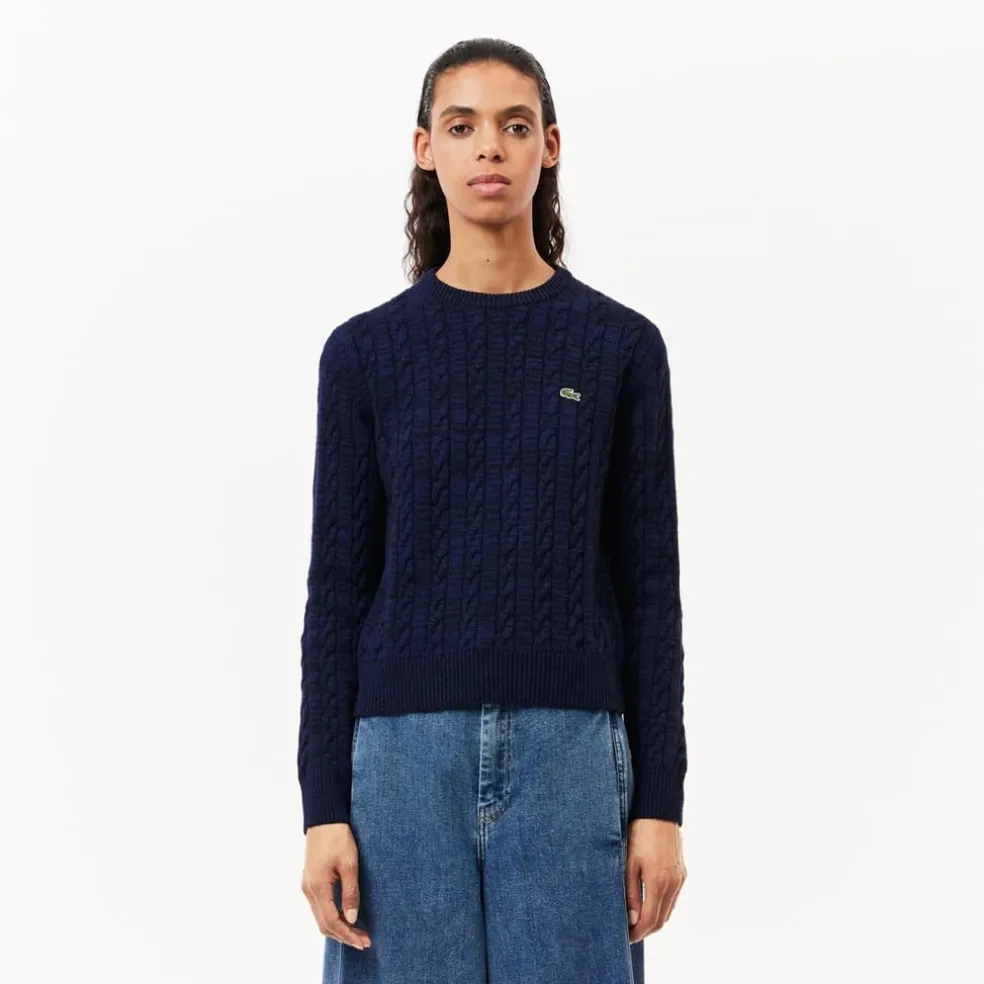 Lacoste Crew Neck Regular Fit Sweater in Blue