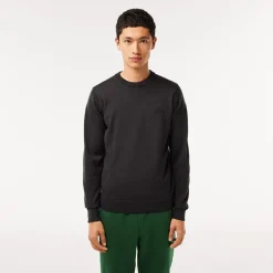 Lacoste Crew Neck Regular Fit Sweater in Black