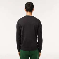 Lacoste Crew Neck Regular Fit Sweater in Black