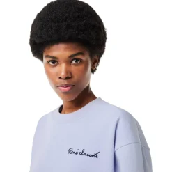 Lacoste Crew Neck Relaxed Fit Sweatshirt in Blue