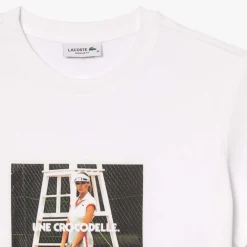 Lacoste Crocodelle Printed Piqué T-Shirt in White