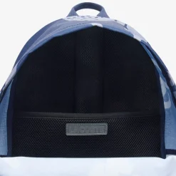 Lacoste Crocodile Print Backpack in Blue