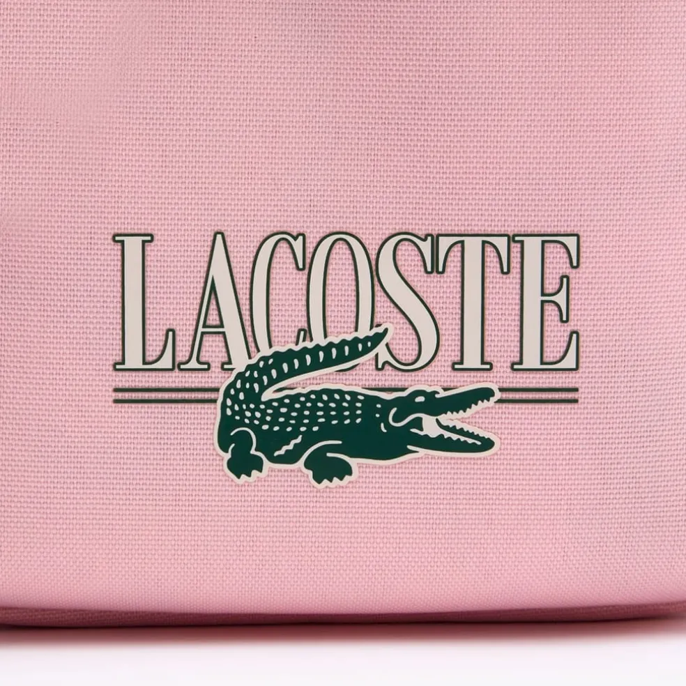 Lacoste Crocodile Print Cross Body Bag in Pink