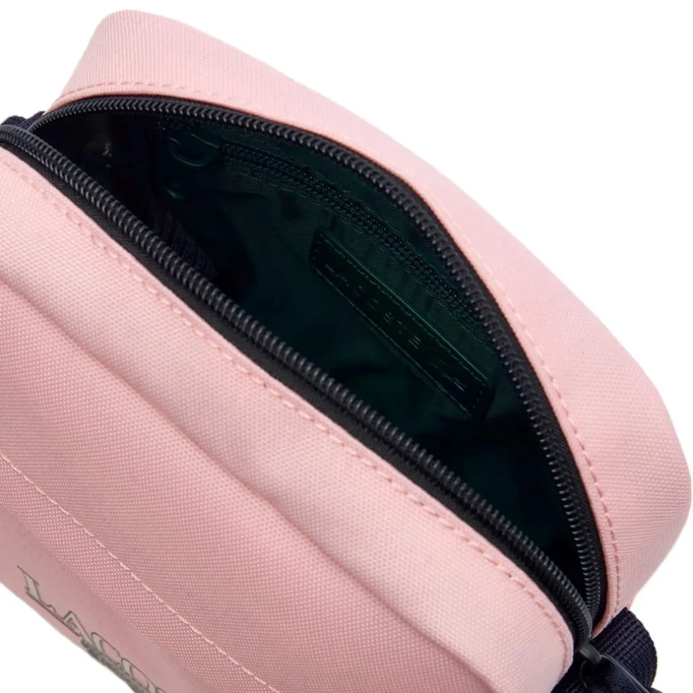 Lacoste Crocodile Print Cross Body Bag in Pink