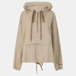 Lacoste Cropped Hoody in Beige