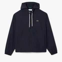 Lacoste Detachable Hood Sportsuit Jacket in Navy