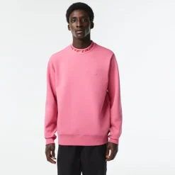Lacoste Double Sided Logo Collar Sweatshirt in Pink