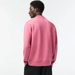 Lacoste Double Sided Logo Collar Sweatshirt in Pink