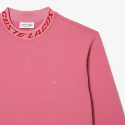 Lacoste Double Sided Logo Collar Sweatshirt in Pink