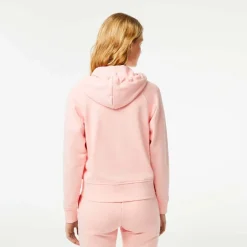 Lacoste Fleece Zip-Up Hoodie in Pink