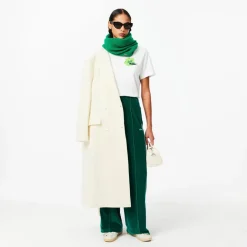 Lacoste Floral Print Cotton T-Shirt in White