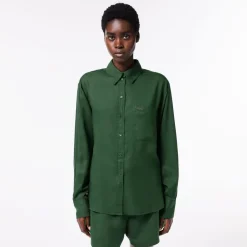 Lacoste Flowing Oversized Lyocell Shirt in Green