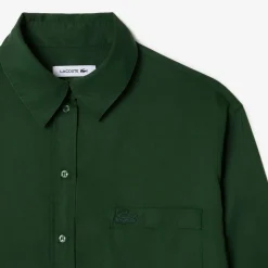 Lacoste Flowing Oversized Lyocell Shirt in Green
