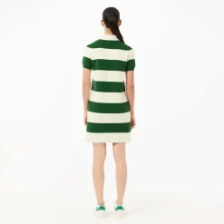 Lacoste French Made Polo Collar Dress in Cream