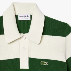 Lacoste French Made Polo Collar Dress in Cream