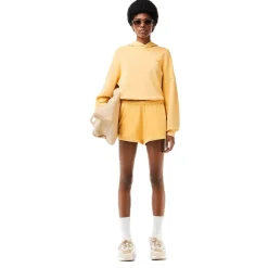 Lacoste French Way Sweat Shorts with Elasticated Waistband in Orange