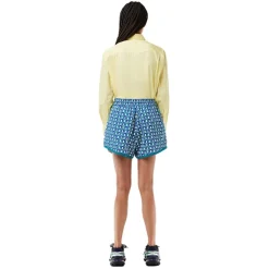 Lacoste Geometric Patterned Curved Hem Shorts in Multi