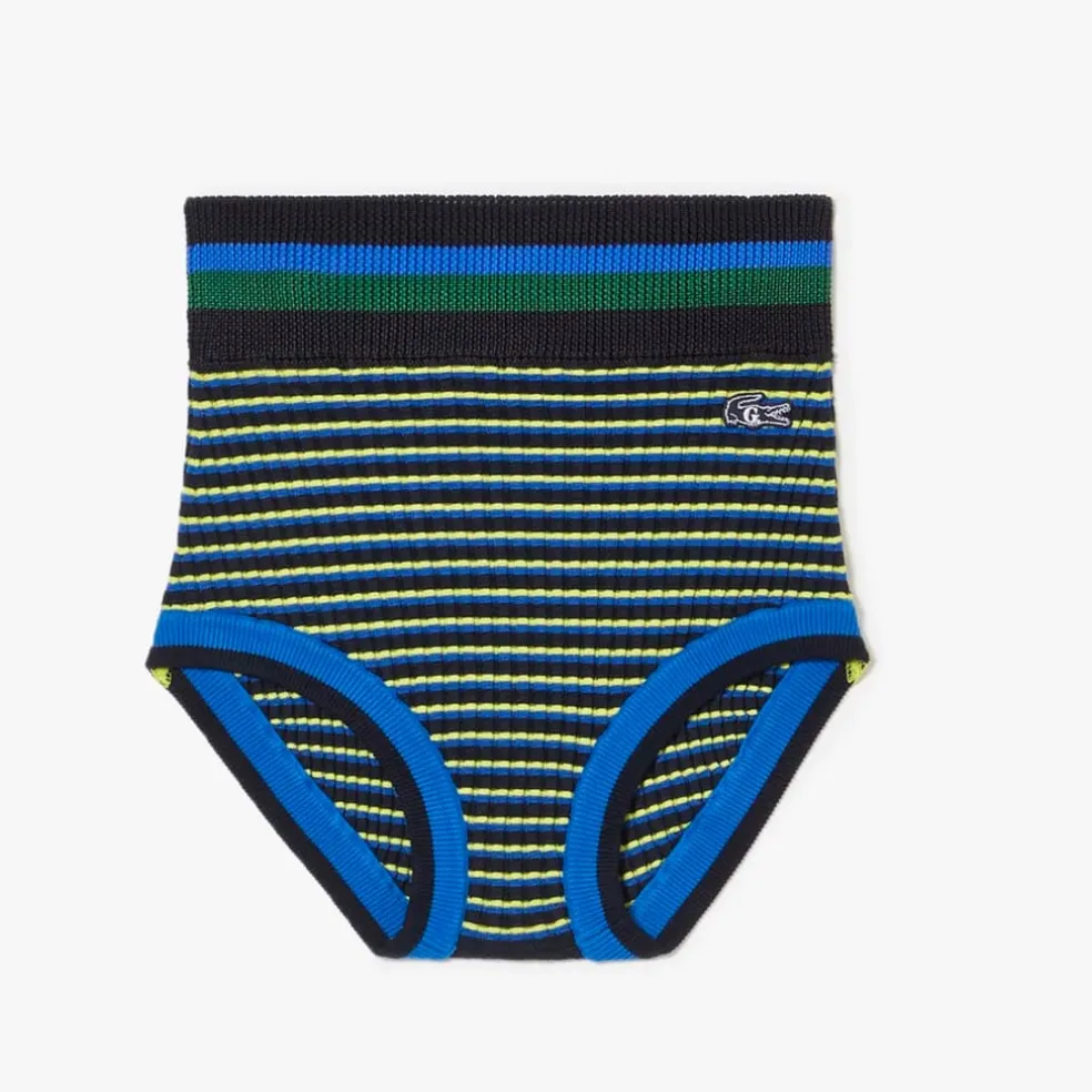 Lacoste Goop Ribbed Knit Shorts in Blue