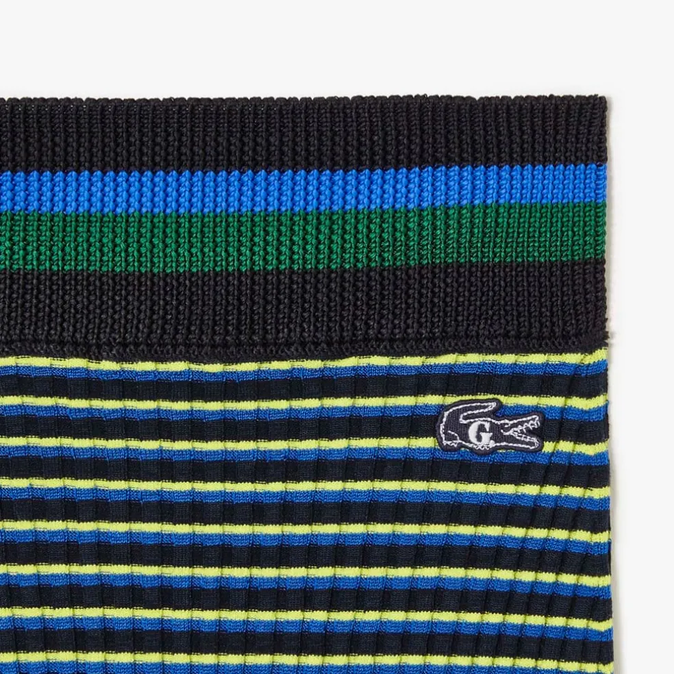 Lacoste Goop Ribbed Knit Shorts in Blue