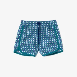 Lacoste Graphic Motif Draped Shorts in Blue