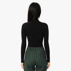 Lacoste High Neck 3D Rib Knit Sweater in Black