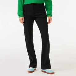 Lacoste High Waist Flared Dress Pants in Black