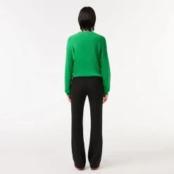 Lacoste High Waist Flared Dress Pants in Black