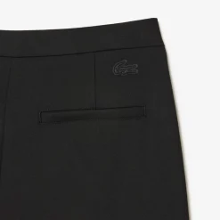 Lacoste High Waist Flared Dress Pants in Black