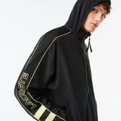 Lacoste Hooded Regular Fit Long Sleeve Athletic Top in Multi