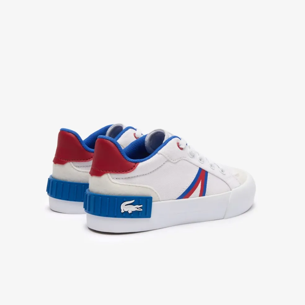 Lacoste Infants L004 Trainers in White red