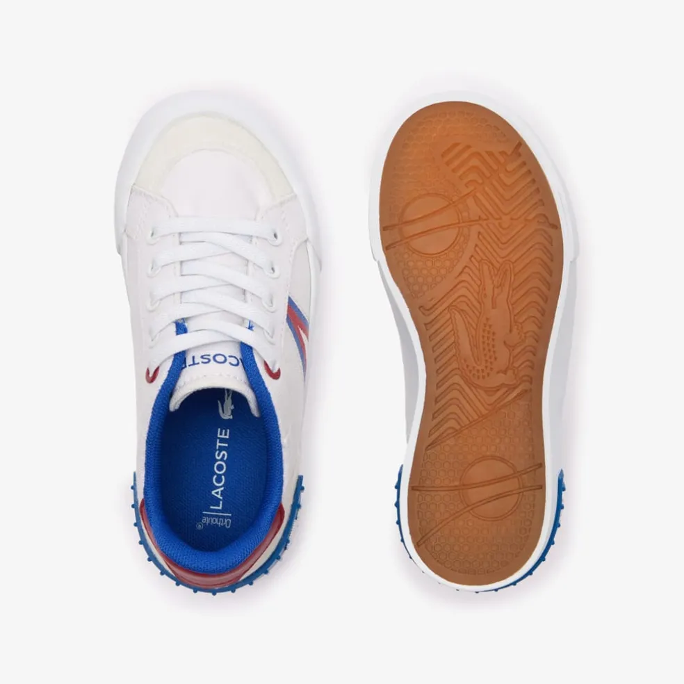 Lacoste Infants L004 Trainers in White red