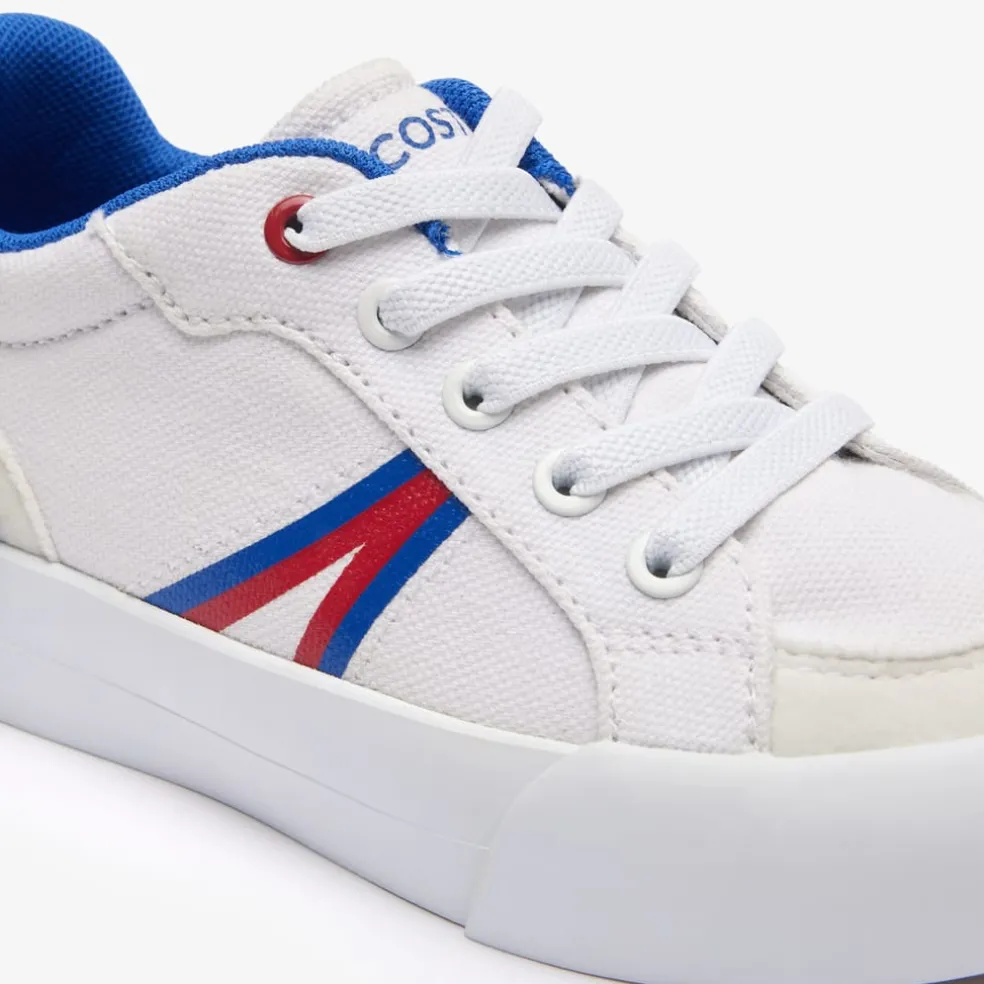 Lacoste Infants L004 Trainers in White red