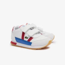 Lacoste Infants Partner Trainers in White red