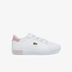 Lacoste Infants Powercourt Trainers in White pink