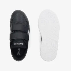Lacoste Infants T-Clip Trainers in Black-White