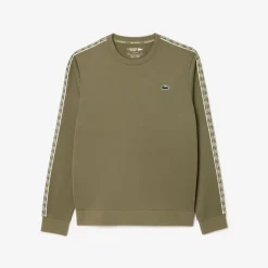 Lacoste Jacquard Interlock Tennis Sweatshirt in Khaki