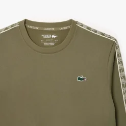 Lacoste Jacquard Interlock Tennis Sweatshirt in Khaki