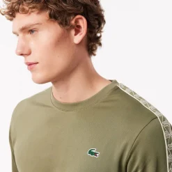 Lacoste Jacquard Interlock Tennis Sweatshirt in Khaki