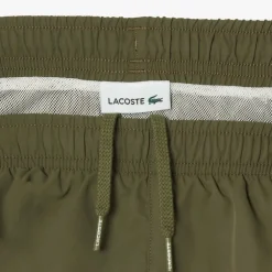 Lacoste Juniors Colour Block Taffeta Swim Trunks in Green