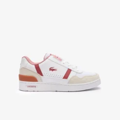 Lacoste Juniors T-Clip Trainers in White pink